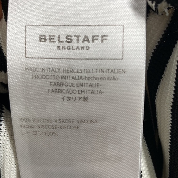 Belstaff | Black & White Striped Mock Neck, Size S - Picture 6 of 7